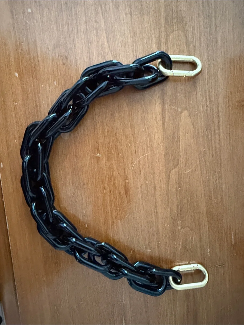 Clare V Black Chain Strap with Gold Hardware